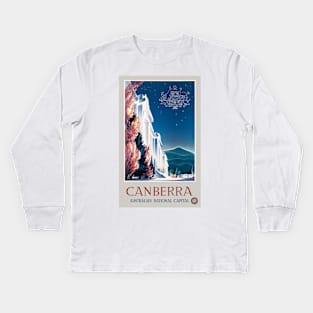 Canberra Australia Vintage Travel Poster 1940 Kids Long Sleeve T-Shirt